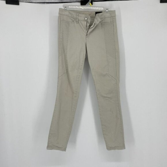 Club Monaco Creme low rise moto skinny pants size 4 - Picture 5 of 15